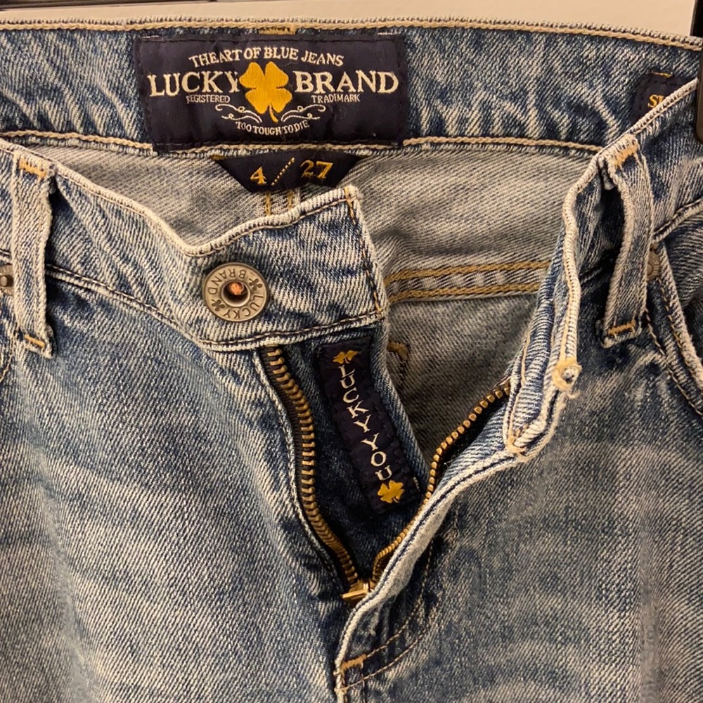 Lucky Brand distressed slim boyfriend jeans